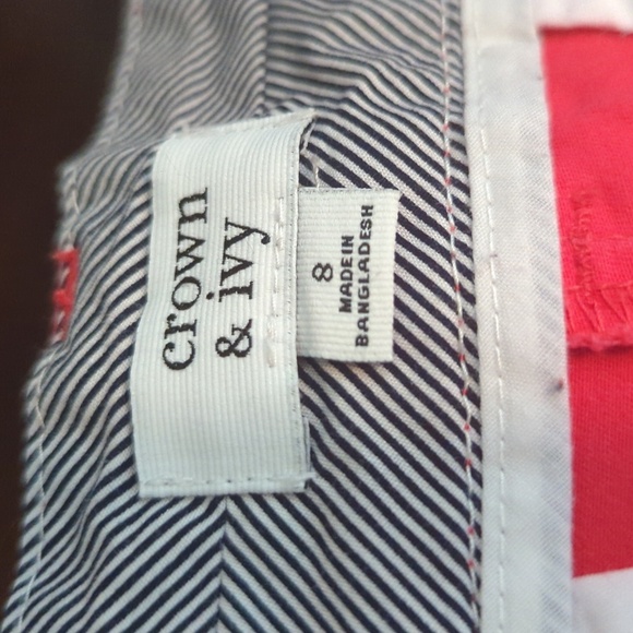 Crown & Ivy Solid Pink Shorts with 4.5" inseam Women's Size 8 - Picture 3 of 4